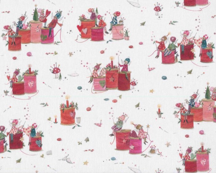 Baumwollstoff FADENSPIEL WEIHNACHTEN, Silke Leffler, Acufactum