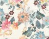 60 cm Reststück Leinen-Baumwollstoff LOLA, Blumen-Print, Hilco