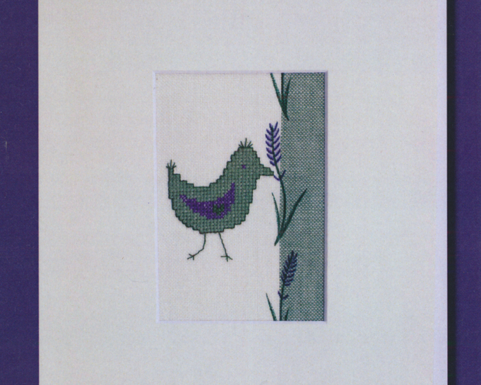 Stickset Vaupel & Heilenbeck, Vogel, grün, Lavendel