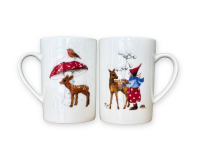 Teetasse REHKITZ, Rehkitz mit großem Fliegenpilz,...