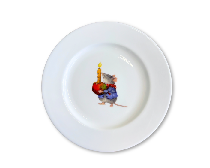 Kuchenteller MRS. MAUS, Maus mit Kerze, Acufactum