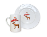 Kuchenteller REHKITZ, Rehkitz mit großem...