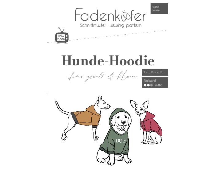 Schnittmuster für Hunde-Hoodie, fadenkäfer
