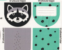 75-cm-Panel MIT FEHLER Baumwoll-Canvas TIERBEUTEL, Waschbär, Käselotti