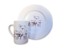 Teetasse WOLLFAMILIE, Schaf mit Lämmern, Acufactum