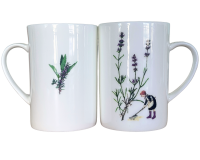Teetasse GÄRTNERIN, kleine Gärtnerin im Lavendelfeld, Acufactum