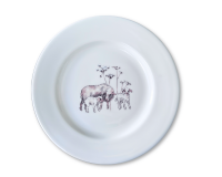 Kuchenteller WOLLFAMILIE, Schaf mit Lämmern, Acufactum