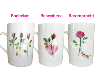Teetasse ROSENPRACHT, Rose mit Schild, Acufactum