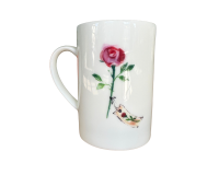 Teetasse ROSENPRACHT, Rose mit Schild, Acufactum