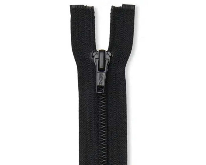 Schwarzer Reißverschluss S3 mit Kunststoffspirale, teilbar, 70 cm, Prym