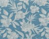 Italienischer Jacquardstoff FIORENZA, Magnolien und Pfingstrosen, blau-hellgrau