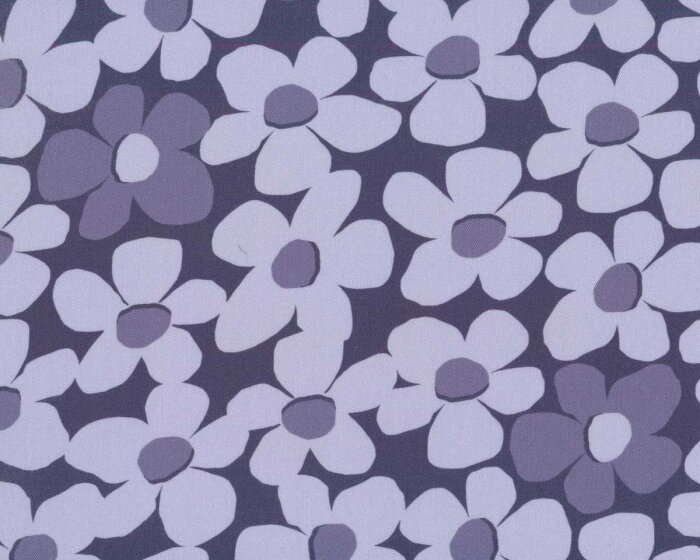Viskosestoff BLOOM, Blüten, lilagrau, Light & Lush