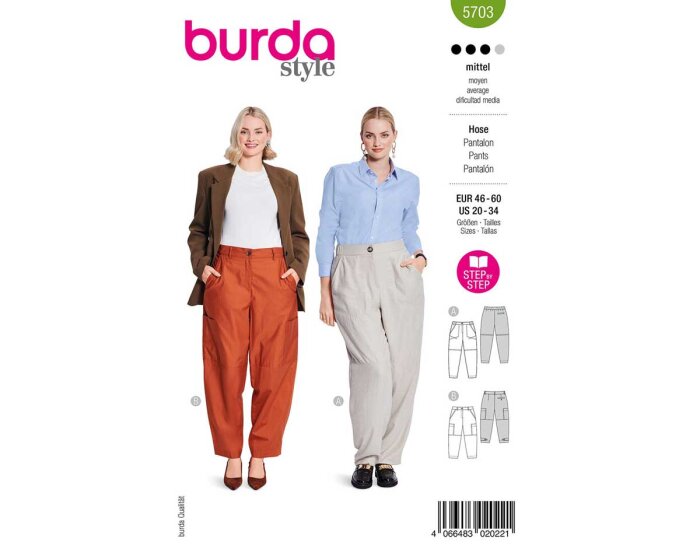 Schnittmuster CARGOHOSE, burda style 5703