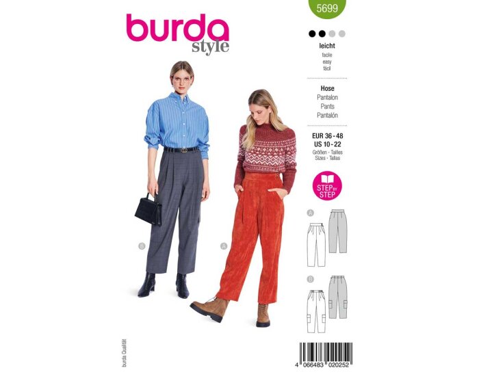 Schnittmuster HOSE mit Taschen, burda style 5699