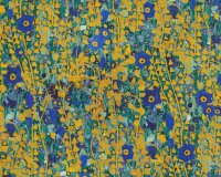 Metallic-Patchworkstoff GUSTAV KLIMT, Blumengarten,...