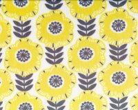 50 cm Reststück Microplüsch SHINE, Blumen, gelb