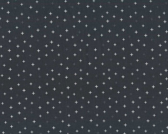 Patchworkstoff BE POSITIVE, Kreuze, anthrazit, Cotton + Steel