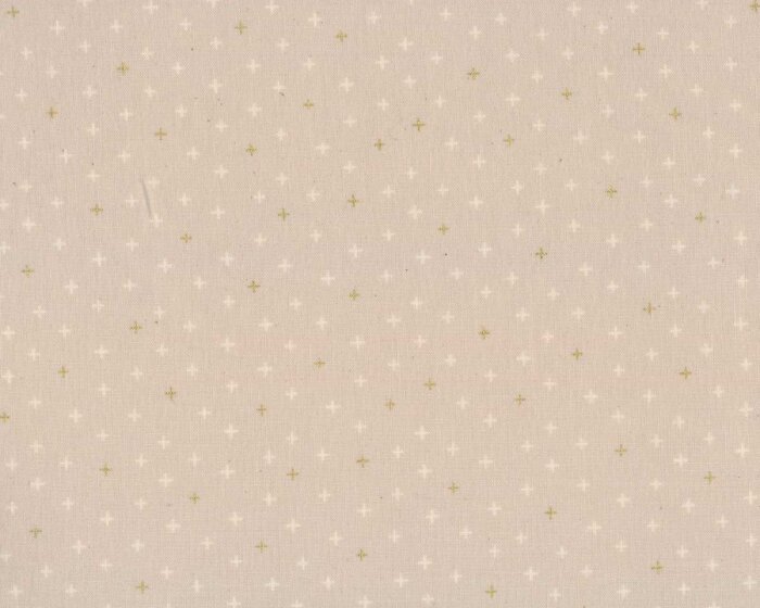 Patchworkstoff BE POSITIVE, Kreuze, beigegrau-gold, Cotton + Steel