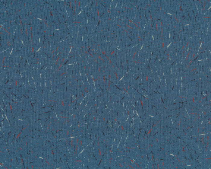 80 cm Reststück MIT FEHLER Sweatstoff French Terry RAINDANCE, Strichel, jeansblau, Lila Lotta