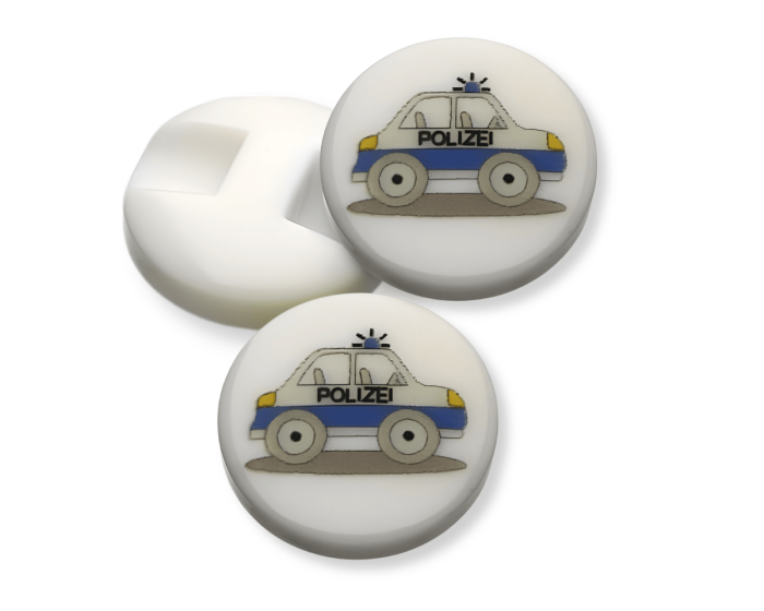 Kinderknopf POLIZEI-AUTO, SECO Knopf
