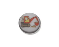 Kinderknopf BAGGER, SECO Knopf grau