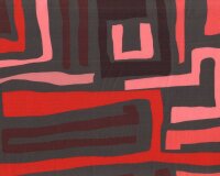 Viskosestoff RUNA, Linienmuster, rot, Light & Lush