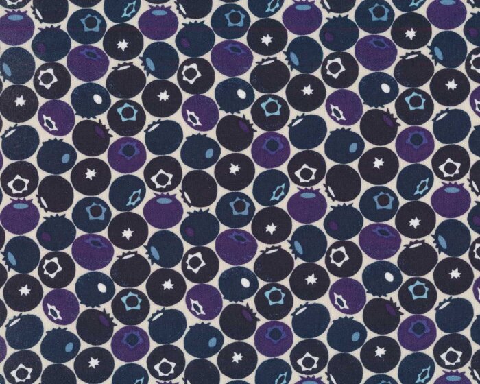 Patchworkstoff UNDER THE APPLE TREE, Blaubeere, lilablau, Cotton + Steel