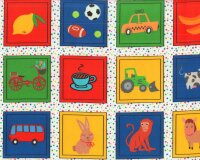 30-cm-Rapport Patchworkstoff MEMORY MAGIC, Tier-Motive