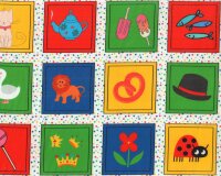 30-cm-Rapport Patchworkstoff MEMORY MAGIC, Tier-Motive