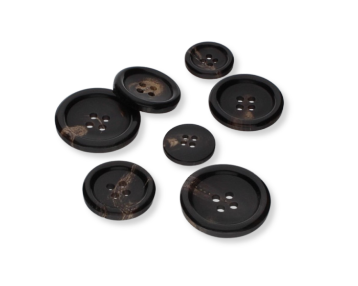 Echter Büffelhorn-Knopf BÜFFELINO, SECO Knopf 15 mm