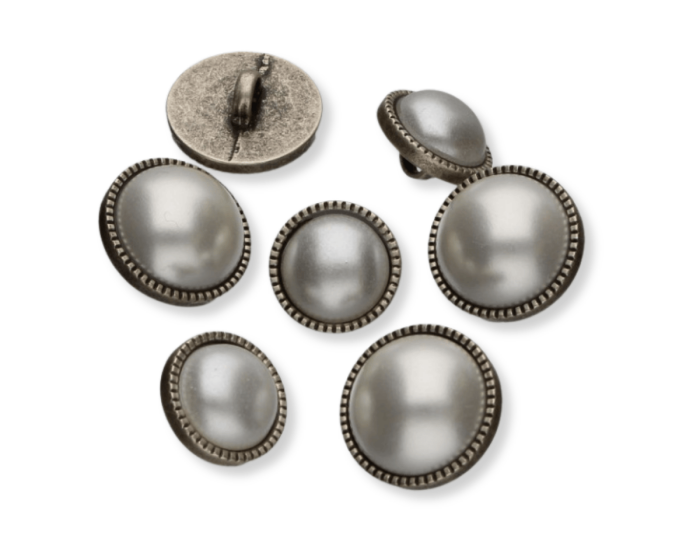 Metallknopf TRACHTENGLANZ mit Perle, SECO Knopf