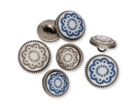 Metallknopf PORZELLANBLÜTE, SECO Knopf