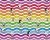 Baumwollstoff SNOOPY DISTORSION, Wellen, blau-rot