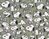 Baumwollstoff SNOOPY SMILE, lächelnd, schilfgrün