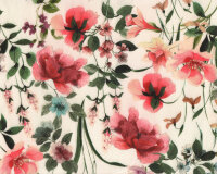 45 cm Reststück Viskosestoff FLOWER PRINT, Blumen,...