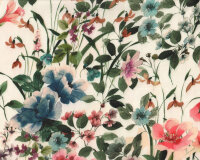 45 cm Reststück Viskosestoff FLOWER PRINT, Blumen,...