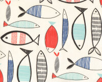 60 cm Reststück Deko-Baumwollstoff EPERLAN, Fische,...