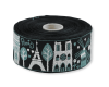 Jacquardband PARIS, 40 mm breit, schwarz, Kafka