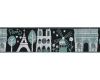 Jacquardband PARIS, 40 mm breit, schwarz, Kafka