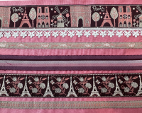 Jacquardband EIFFELTURM, 40 mm breit, weinrot, Kafka