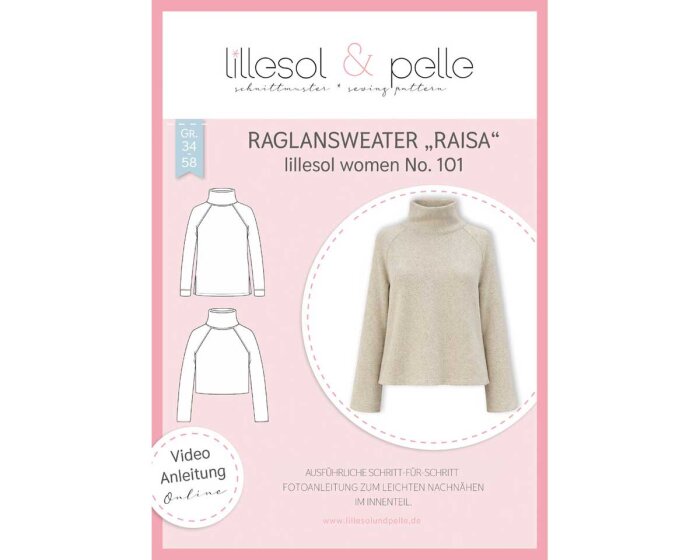 Damen-Schnittmuster Raglansweater RAISA, lillesol women No.101