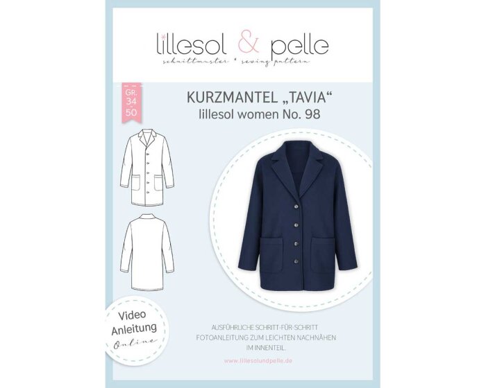 Damen-Schnittmuster Kurzmantel TAVIA, lillesol women No.98