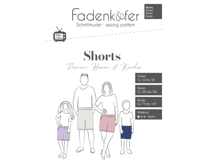 Unisex-Schnittmuster Shorts, fadenkäfer