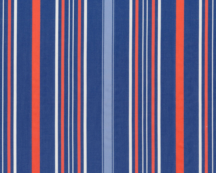60 cm Reststück Designer Hemdenstoff SMITH aus Italien, Satin-Streifen, blau-orange