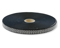 Jacquardband STEPPNAHT, Striche, 10 mm breit, schwarz, Kafka