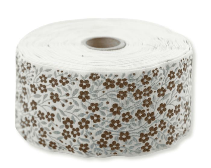 Jacquardband BLUMENMEER, Blume, 50 mm breit, creme, Kafka
