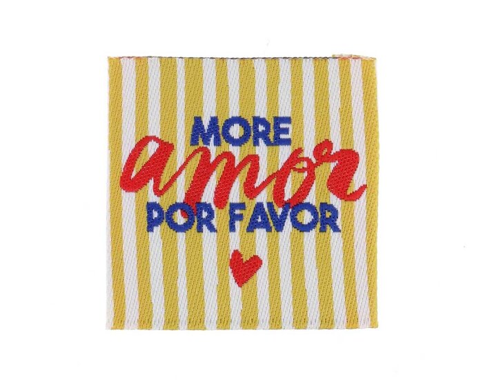 Web-Etikett MORE AMOR, Herz, rot, Bohin