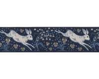 Jacquardband FELDHASE, Kaninchen, 40 mm breit,...
