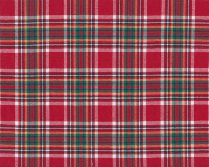 Italienischer Baumwollwebstoff CASA, Schottenkaro, rot