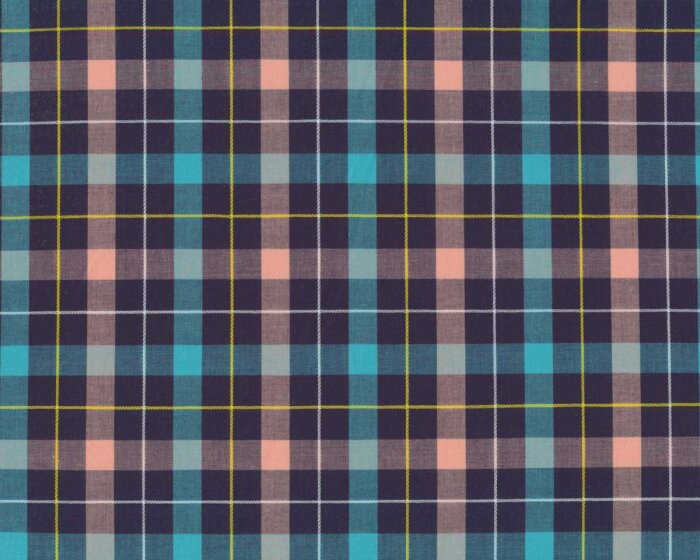 Italienischer Baumwollwebstoff AMALFI, Karomuster, blau